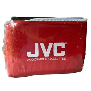 Vintage 80s 90s JVC Lunch Cooler Bag High Energy T-120SX VHS Tapes Red Video NOS